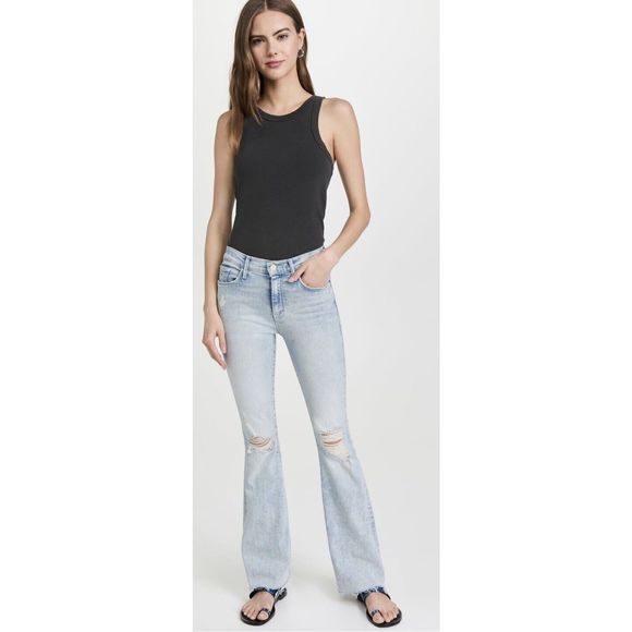 MOTHER The Weekender Fray Jeans Action Shot Size 27 - Picture 1 of 9